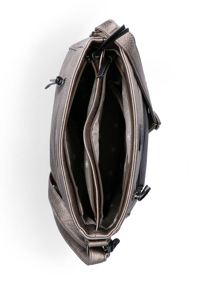 Rieker, Tasche, Damen, mit Magnetverschluss-Vorfach BRONZE-SCHWARZ